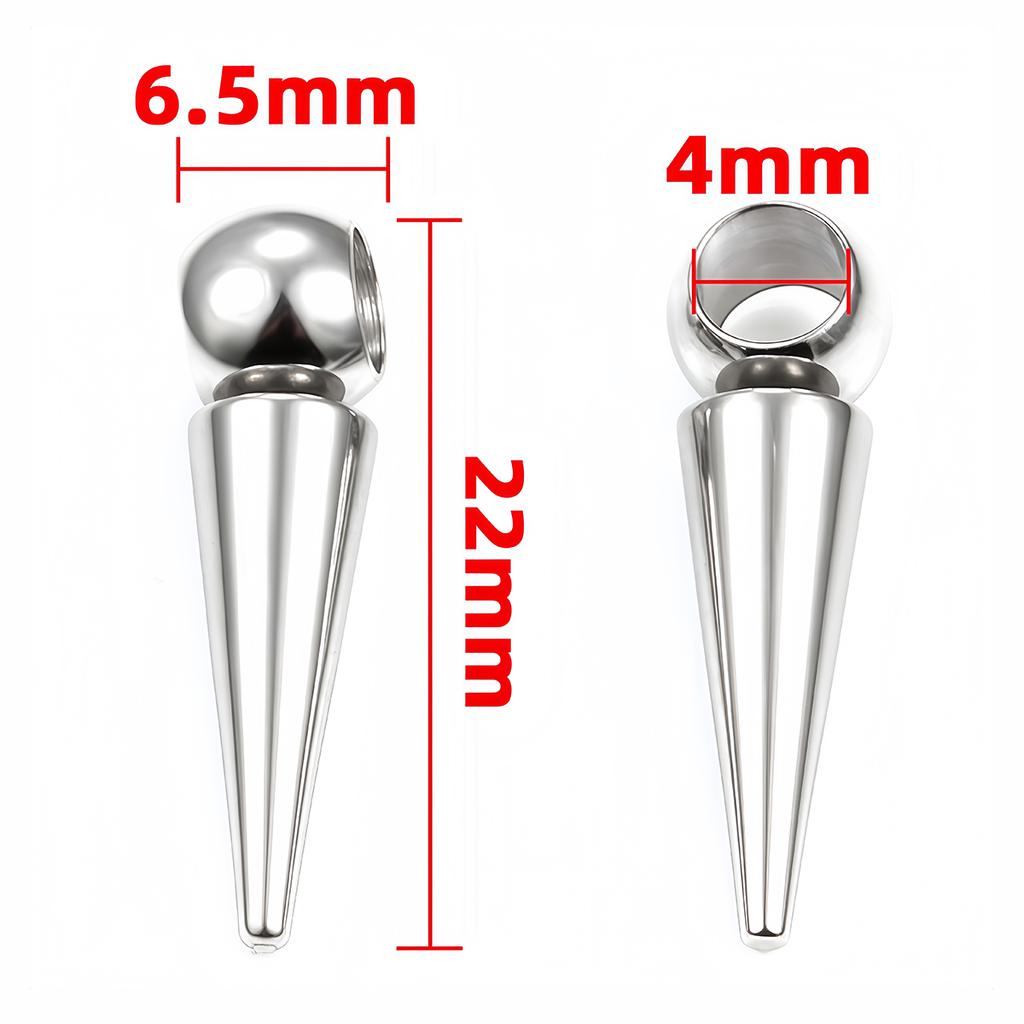 10pcs Retro Cone Charms Pendants Stainless Steel No Fade Bullet Spike Bead Charm for Necklace Earring Jewelry Making Findings