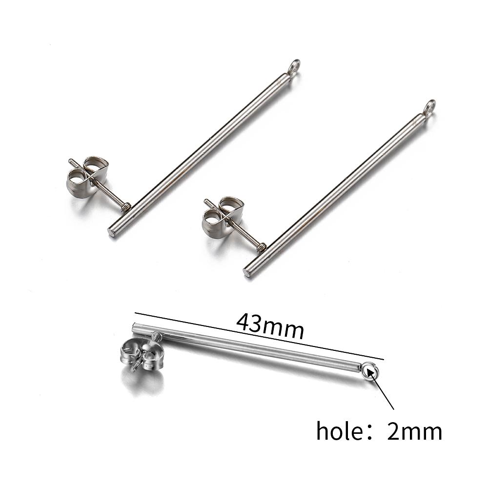 Kein Verblassen 10 Stück Edelstahl Leere Ohrstecker Basis Pins Mit Ohrstecker Ohrrücken für Schmuckherstellung DIY Zubehör