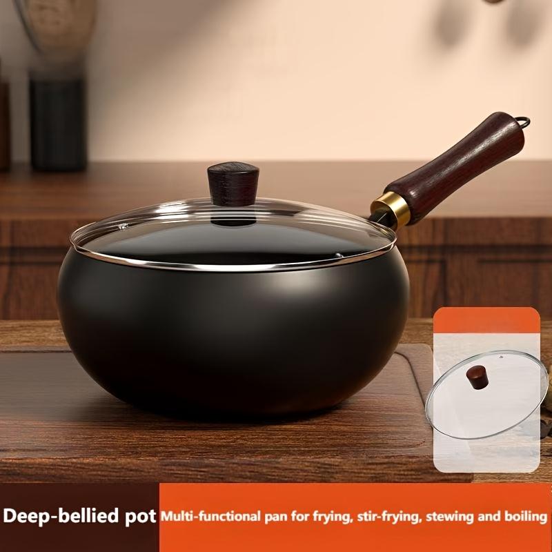 Чугунный Вок Ручной Работы с Большим Дном Поверхность Ирро Непригорающая Сковорода Вок Без Покрытия Ковш Влагозащитный Дизайн Сковорода Вок