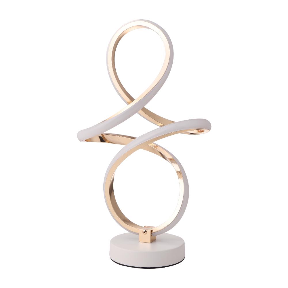 

Modern LED Desk Lamp Spiral Metal Living Room Home Bedside Decorative Lighting