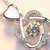 Kvinners Halskjede Dobbelt Hjerte Sammenflettet Rhinestone Dekor Justerbart med Forlengelseskjede Legering Hals Smykker for Ballfest Daglig