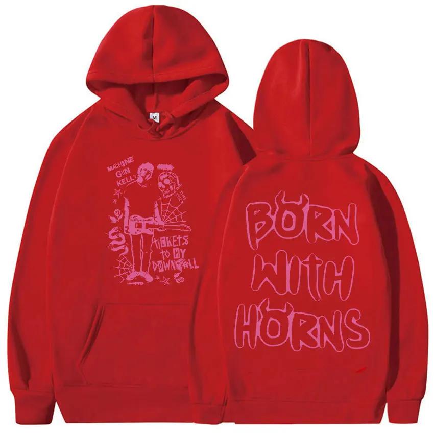 Rapper MGK Machine Gun Kelly Tour 2025 Album Merch Kapuzenpullover Herren Damen Retro Ästhetik Sweatshirt Mode Hohe Qualität Fleece Kapuzenpullover