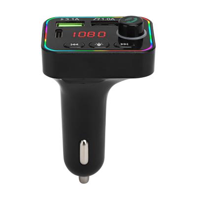 F4 Bluetooth FM Verici Çok Amaçlı Araba MP3 Çalar Renkli LED Işıklı Araba Şarj Cihazı