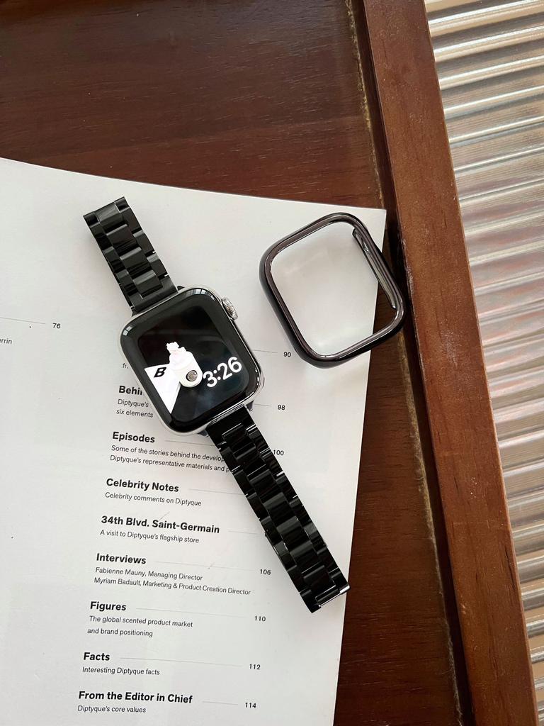 Applewatch109876 glossy thin three stainless steel metal iwatchSE Apple Watch strap