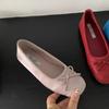 CNMR  Elegant Bow Knot Ballerina Woman Flat Round Toe Comfortable Comfortable Ladies Leather Loafers Single Shoes
