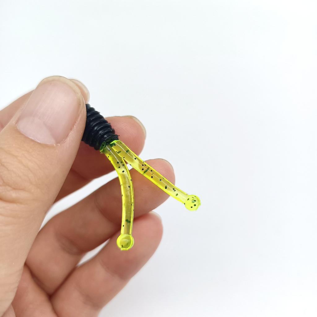 DUODUOYU 10PCS Mini Soft Fishing Lures 1.2g/50mm Double tailed Jigging Wobblers Artificial Swimbaits For Bass Carp Tackle