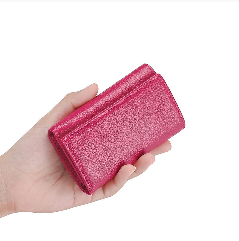 Genuine Leather Women's Multi-functional Key & Card Holder with Coin Purse