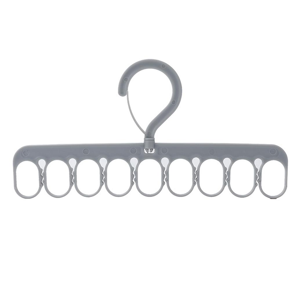 Clothes Hanger 9 Rings 8 Clips Laundry Drying Rack Plastic Sock Hangers
