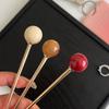Metal Round Ball Hair Sticks For Women Girl Simple Gold Color Smooth Bead Hair Clips Hair Stick Hair Accessories Jewelry