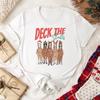 2026 Horse Christmas Shirt Trendy Deck The Stalls Pure Cotton Holiday Tshirt New Arrival Breathable Tee Fun Unisex Crewneck Tops