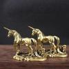 1pcs Pure Brass Mini Unicorn Ornament Small Brass Crafts Ornament Brass Car Keychain Jewelry Ornaments Home Living Room Decoration Men's Keychain
