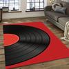 Vinyl record design polyester area carpet-non-slip, crystal velvet carpet for office, bedroom, living room decoration