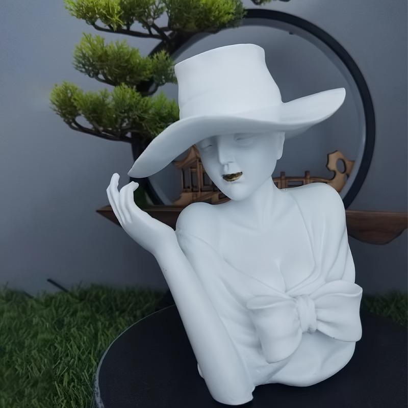 1 Stück Nordic Minimalistisches Elegantes Göttinnen-Blumenarrangement Harz-Ornament für Wohnzimmer Eingang Geeignet für Tee