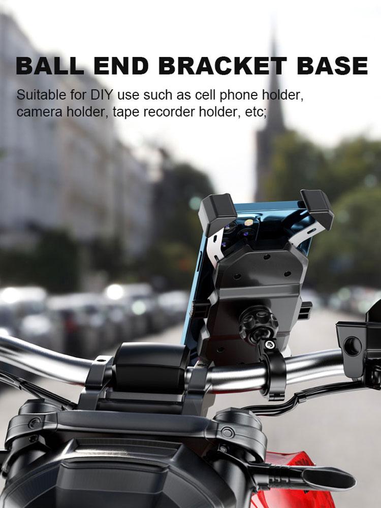 Ball Head Adapter 17mm 25mm Ball Mount Holder Aluminum Alloy Handlebar Ball Mount Base Adjustable for Motorcycle Phone Holder