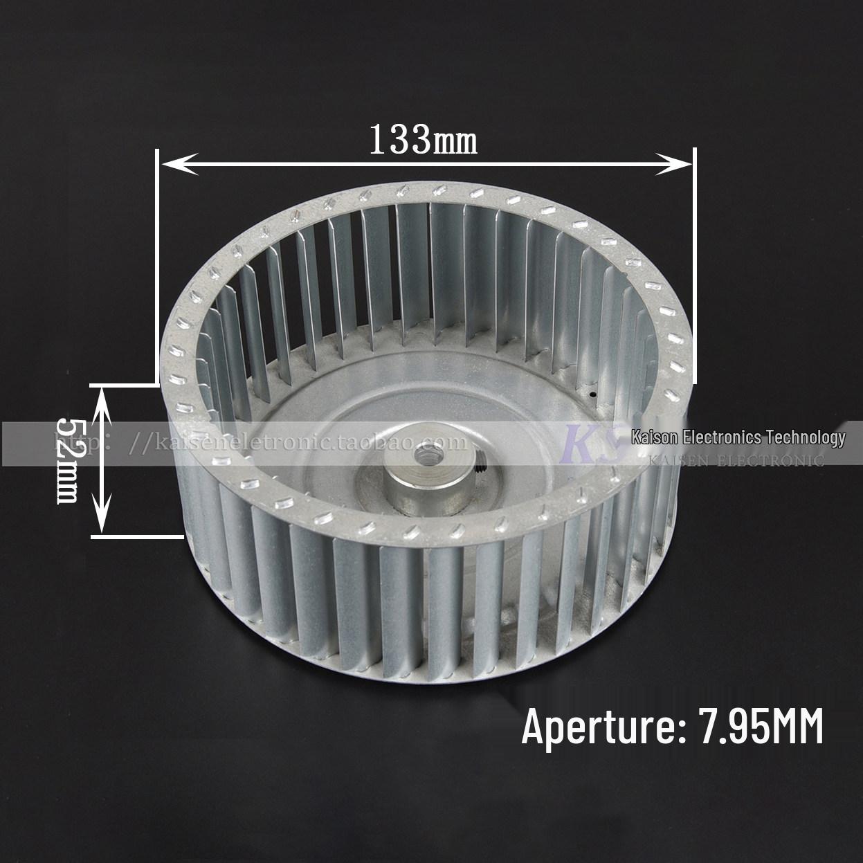 

Galvanized Steel Centrifugal Fan Impeller Wheel, 133mm Diameter x 52mm Height, 8mm Inner Hole, High-Temperature Resistant