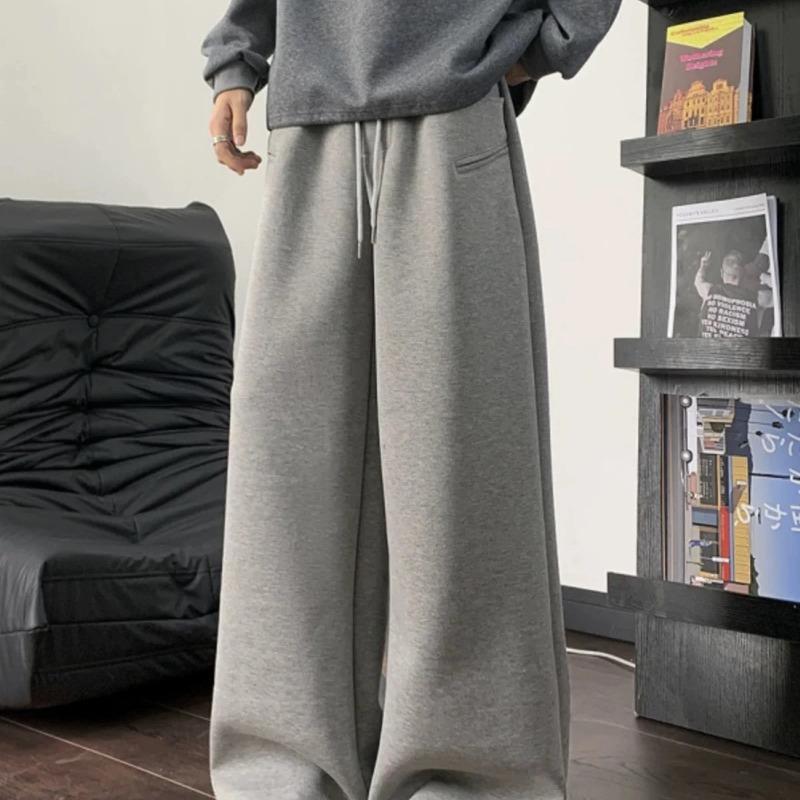 

Брюки прямого кроя Мужские Весенние Американский Модный Бренд Повседневные Уличные Универсальные Свободные M серый