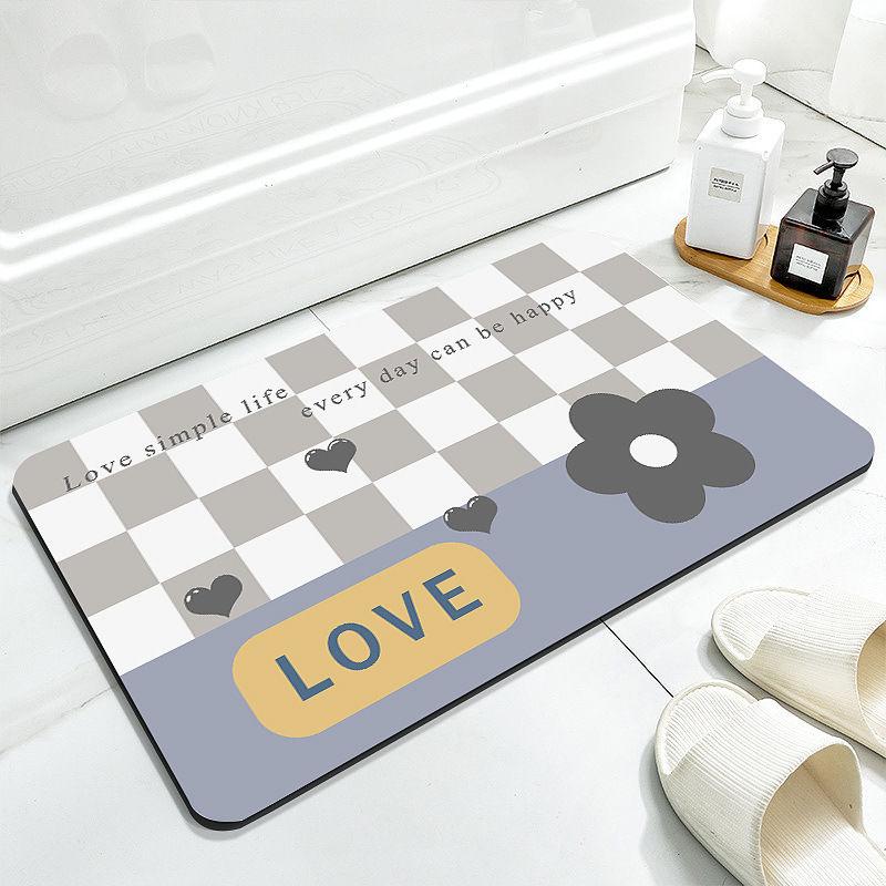 Badezimmer-Fußmatte, Diatomeenerde, niedliche Fußmatte, Haushaltstoilette, Türdämpfer, Toiletten-Schnelltrocknung und rutschfest