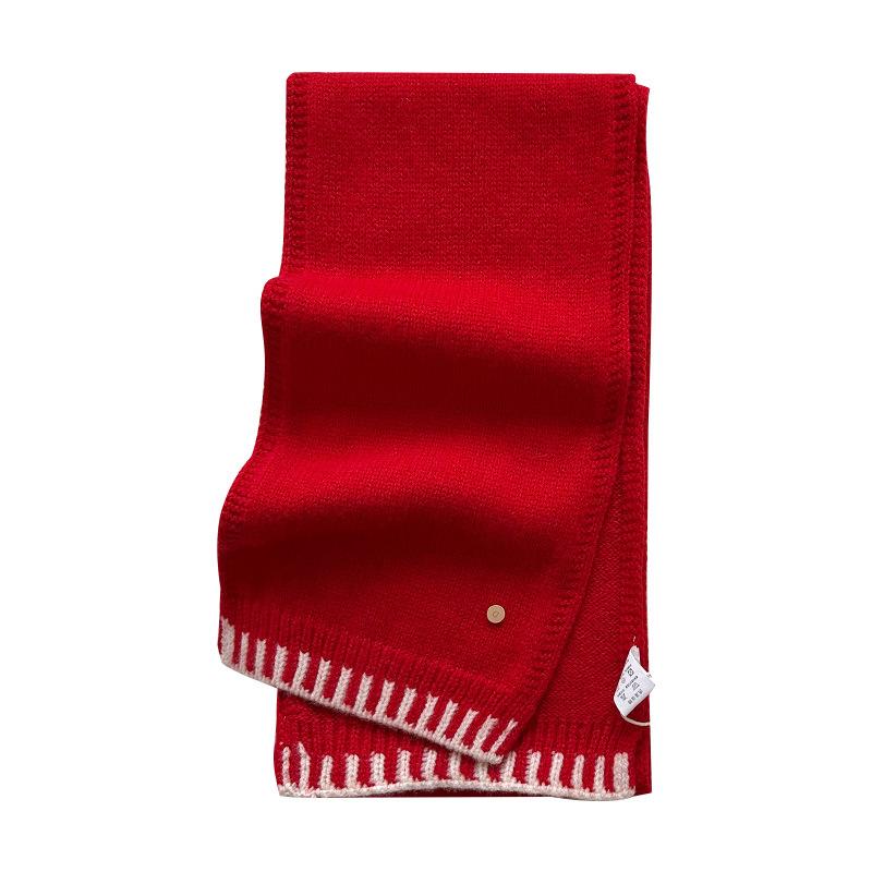 Autumn and winter atmosphere contrasting color scarf female versatile warm student thick scarf neck protection cold new