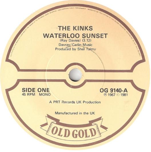 

7inch Record KINKS - Waterloo Sunset / Dedicated Followe OG9140 Old Gold UK Rock Used