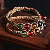 Red Five Colored Bead Rope Weaving Strand Bracelets Woven Handmade Beads Bracelet For Women