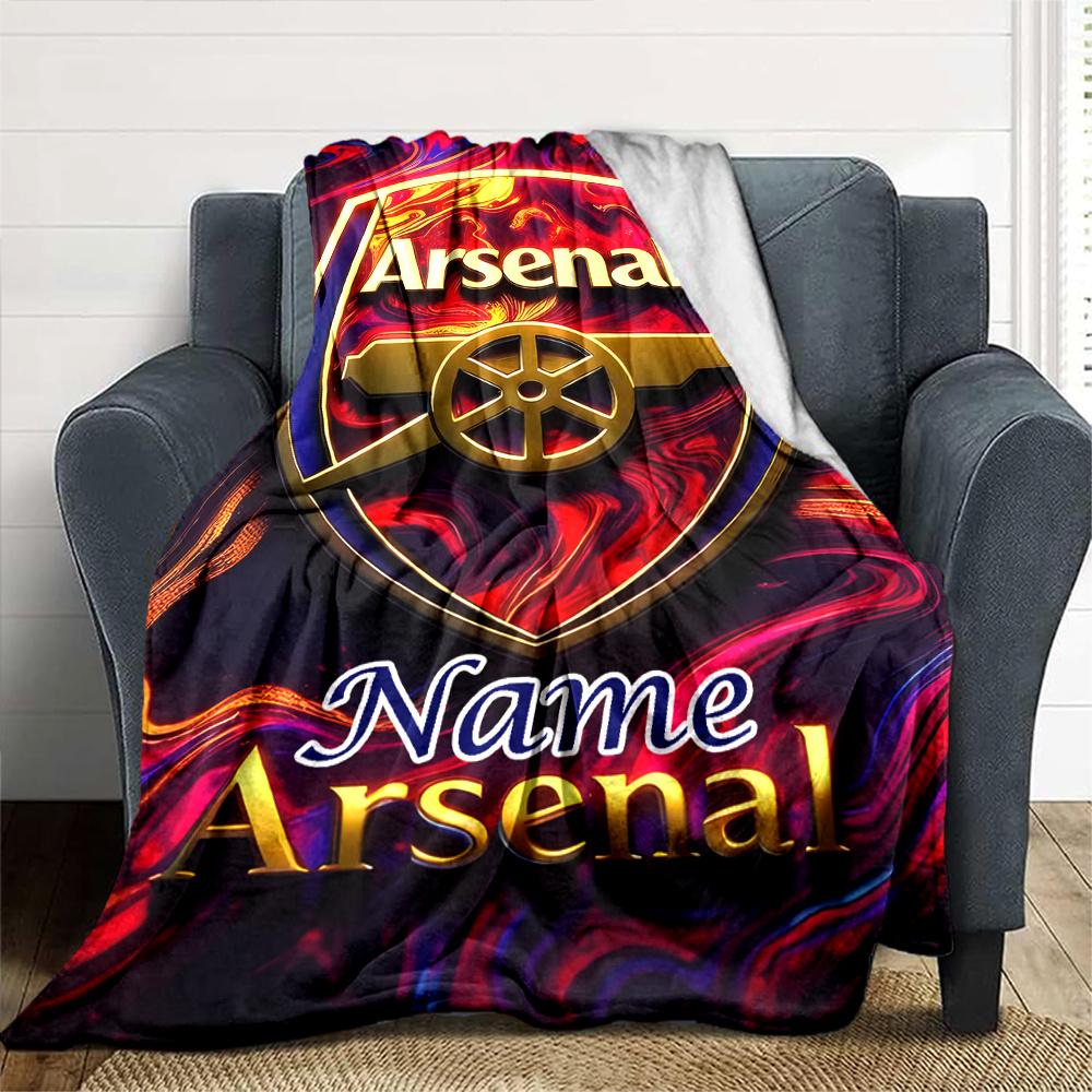 Arsenal Logo Four Seasons Blanket Customized With Your Name Lightweight And Warm Perfect Gift For Home Office Camping Sofa Travel Beach Durable