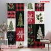 2pcs,2D Plane Printing Curtains Christmas Trees3 Durable Polyester (without Rod) Room Decor Use for Living Room, Office,