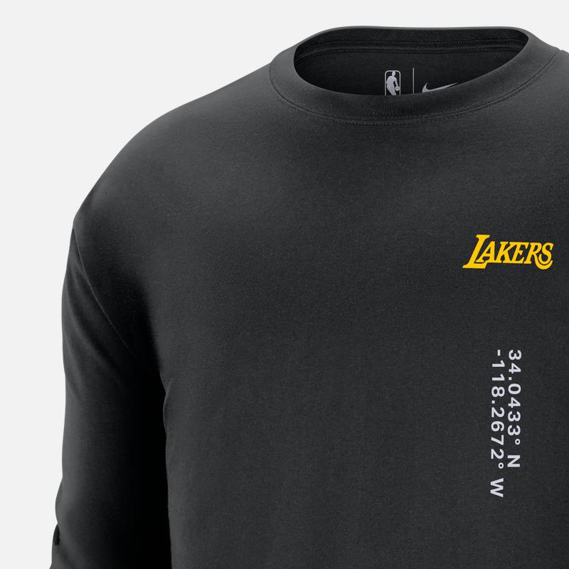 Nike Men's Los Angeles Lakers CTS Max90 Long Sleeve T-Shirt Black DR6346-010