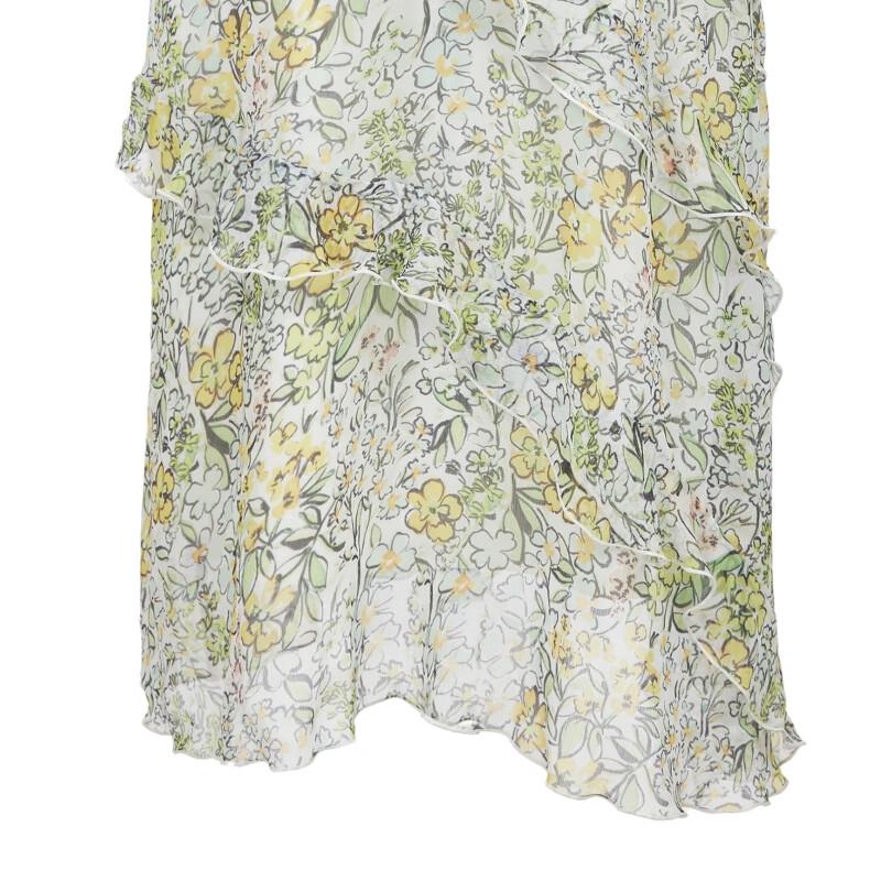 Veromoda 2025 Summer Ruffled Asymmetric Hem Camisole Dress