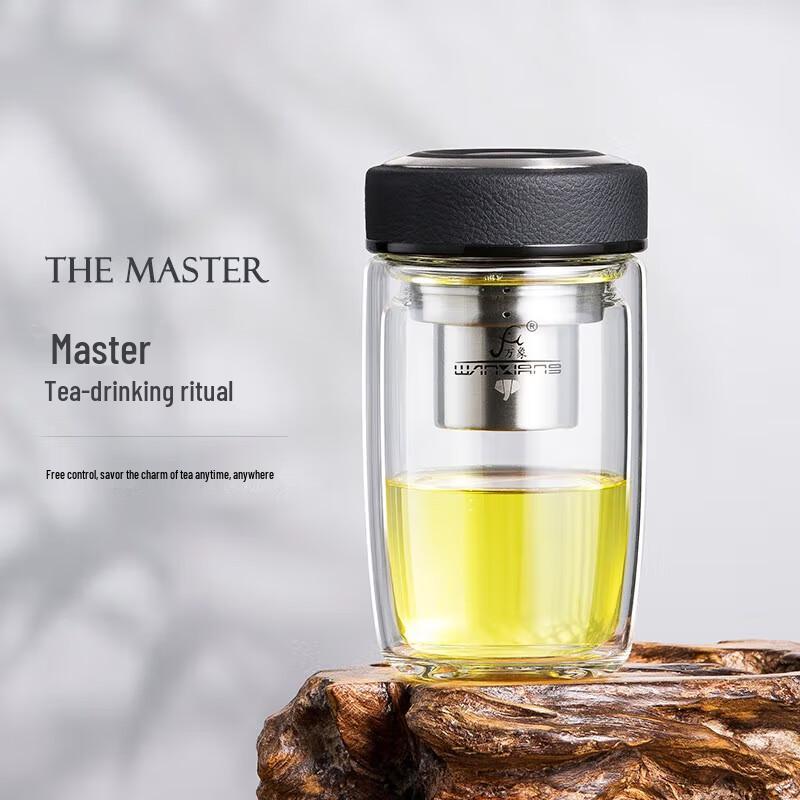 Vansum Double-Layer Borosilicate Glass Water Bottle