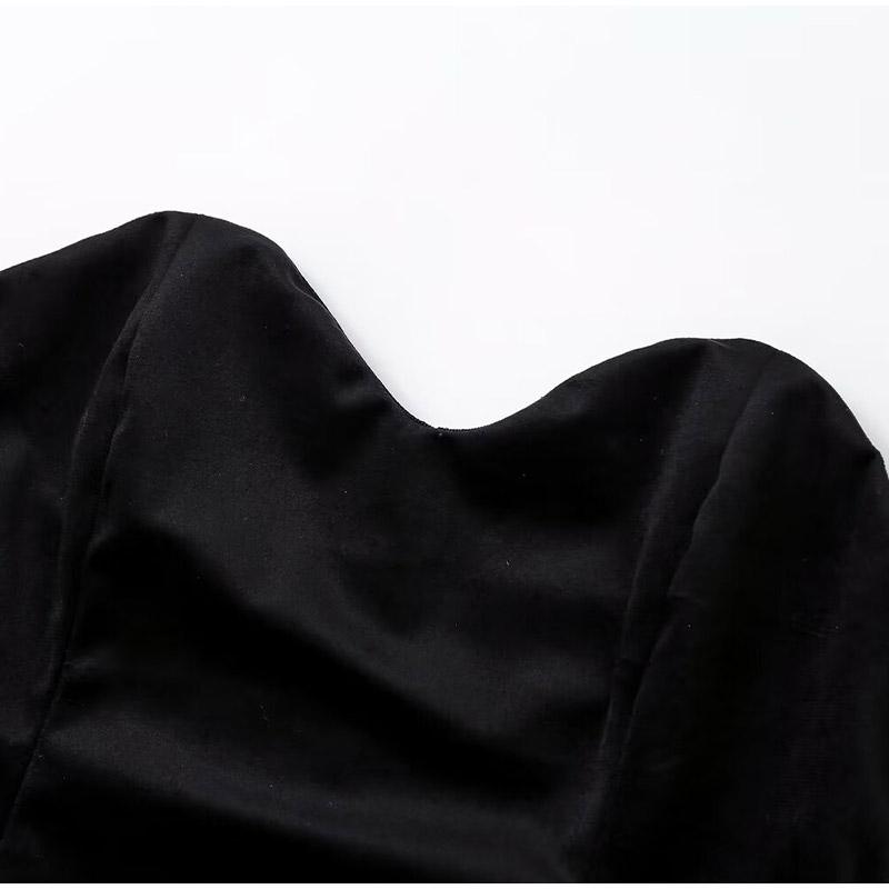 Off Shoulder Pleated Patchwork Women Dress Backless Sleeveless Summer Tube Top Female Mini Robe