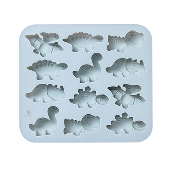 Ice Mold Silicone Tray 12 Cavity 6 Dinosaur Shapes Food Grade Flexible Maker Chocolate Ice Cubes Cake Making Kids Baking Supplies
