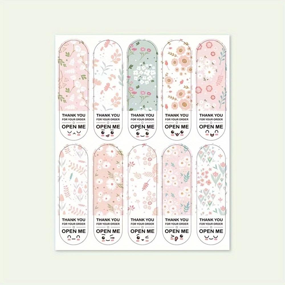Pro Packung Blumendruck Danke für Ihre Bestellung Aufkleber Verpackungsversiegelungs-Etiketten Kleinunternehmer Geschenkdekorationsaufkleber