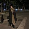 Women's Mid-Length Woolen Coat: Spring/Summer, Korean Style, Loose Fit, Versatile, Petite, Cotton-Enhanced