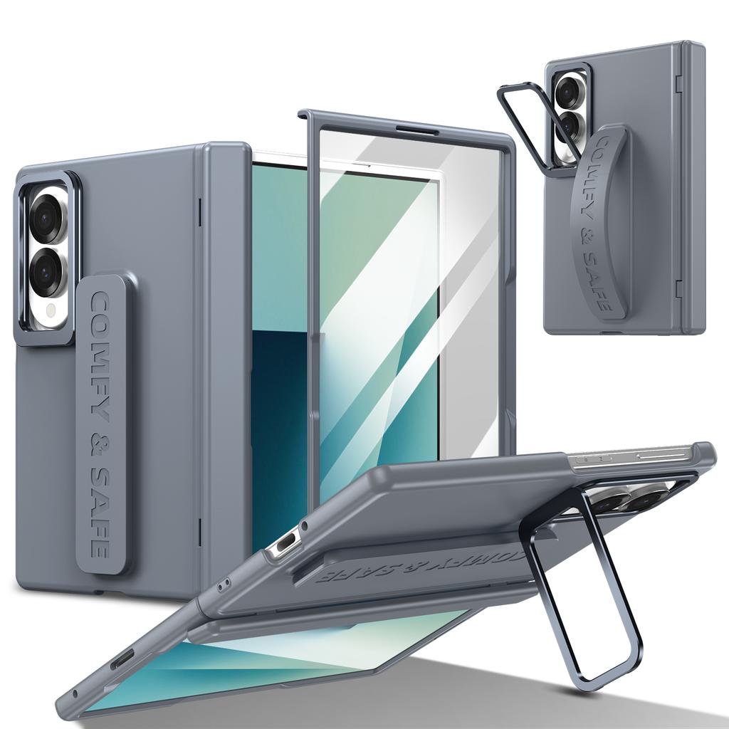 For Samsung Z Fold 8 Ultra 4 5 6 7 Case Full Hinge Protection Built-in Kickstand Hand Strap Screen Protector Shockproof Cover