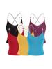 Beaded Patchwork Korean Camisole: Women's Slim Fit Stretchy Vest, Flattering Sexy Style.