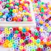 Acrylic Pony Beads Large Hole Beads Dreadlocks Solid Color Bucket Beads Diy Mobile Phone Chain Necklace Loose Beads Jewelry Accessories