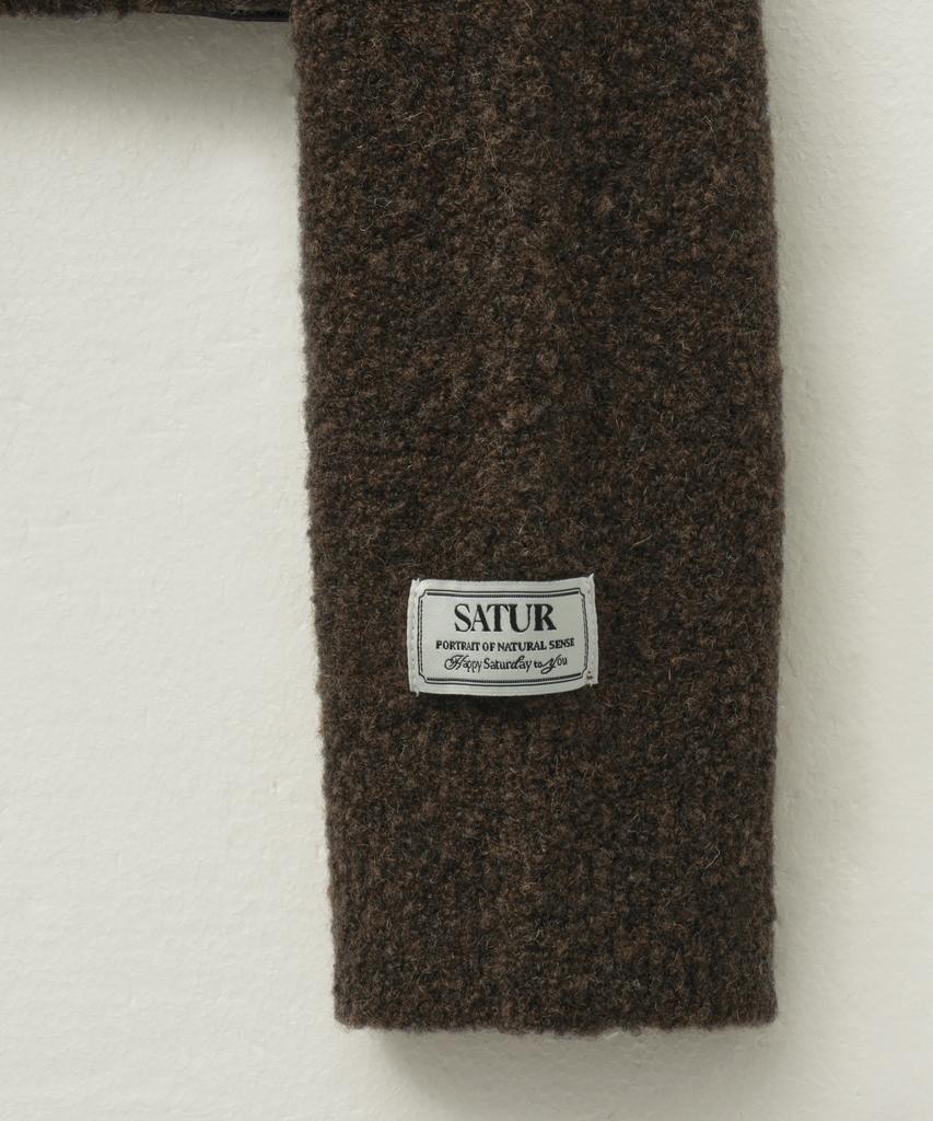 Seteo (W) Crop Half Neck Fleece Knit Zip-Up Brown