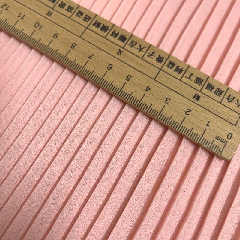 Pleated Fabric Chiffon Slightly Transparent By The Meter for Clothing Dress Curtain Diy Sewing Designer Cloth Breathable Pink