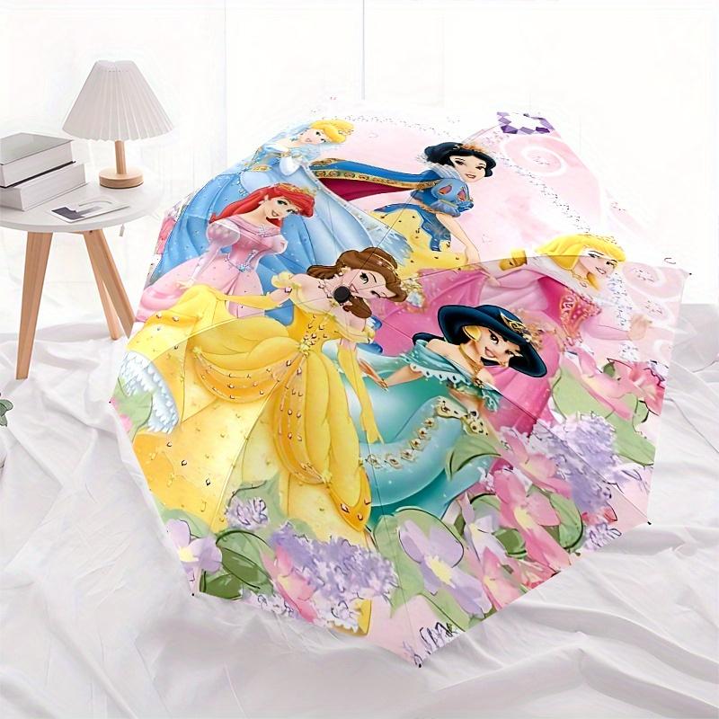 Princesses, Disney Automatic Opening and Closing Umbrella, Compact Travel Umbrella, Lightweight and Portable, Suitable for Beach Commuting B