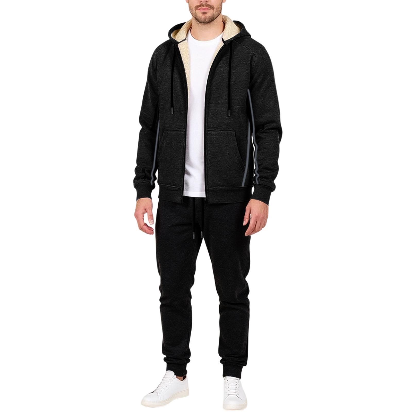 

Мужской Waverg Карман на молнии Отложной воротник Самосовершенствование Кардиган Куртка Комплект XL чёрный