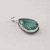 Green Apatite Gemstone Silver Pendant 1.8" , 925 Sterling Silver Handmade Jewelry, Pear Shape Pendant For Women PP-65-8
