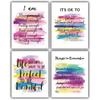 Positive Affirmations Wall Decor, Pink Pirational Wall Art Poster for Home Office, Bedroom, Bathroom, Motivational Quotes Print Gifts for Women,