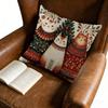 1pc Nordic Style Cushion Cover Red Green Cat Print Pillowcase For Sofa Bed Decorative Throw Case 45x45cm