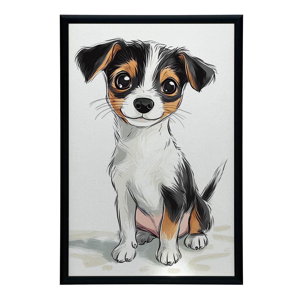 Cute Jack Russell Terrier - Poster for Children Cute Jack Russell Terrier - Poster for Children, 30X40 Cm, Unframed, Premium Canvas On Stretcher