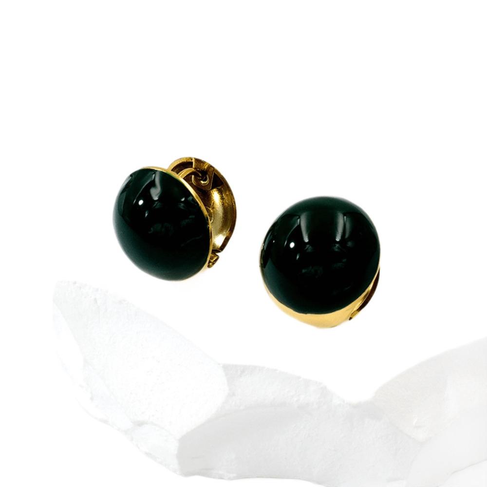 Color Round Ball Ear Buckle Simple Contrasting Earrings Women's Jewelry