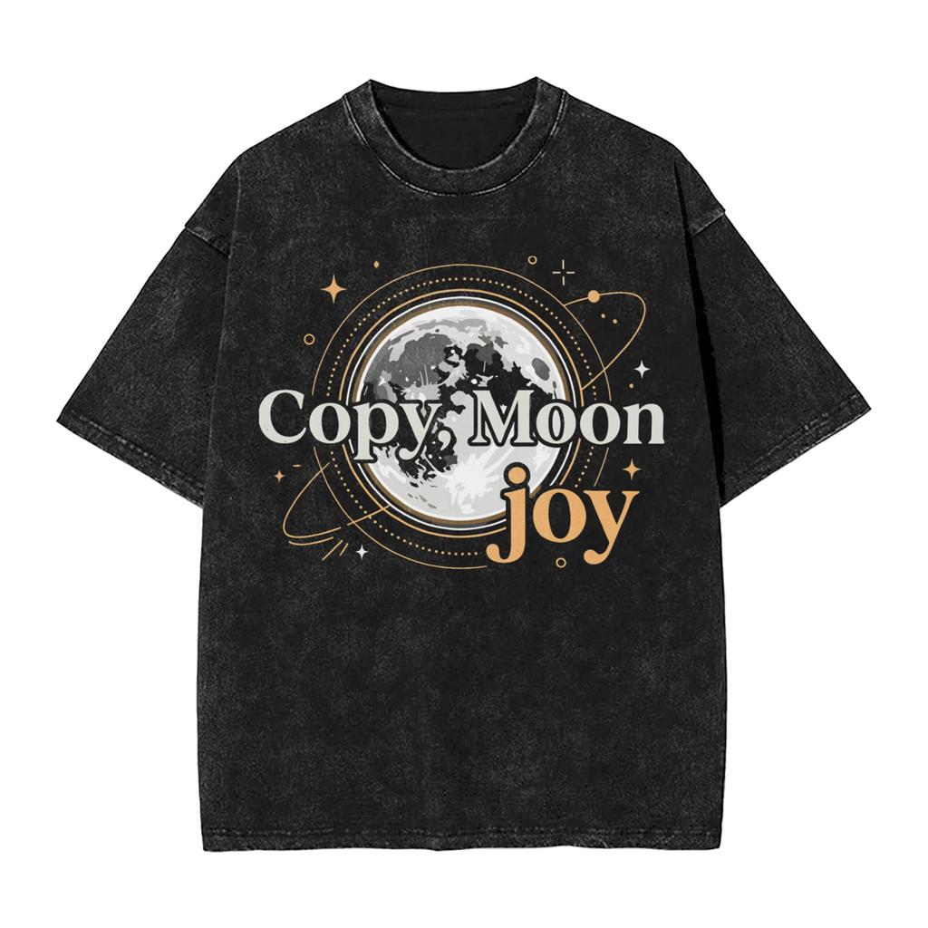Vintage Washed T Shirt Copy Moon Joy Cotton Tshirts Artemis Ii Hippie Tee Shirt For Male Summer Y2k Funny Casual Clothes
