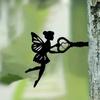 Metal Angel On Branch Wall Art Indoor Outdoor Decor Birthday Gift Sculpture
