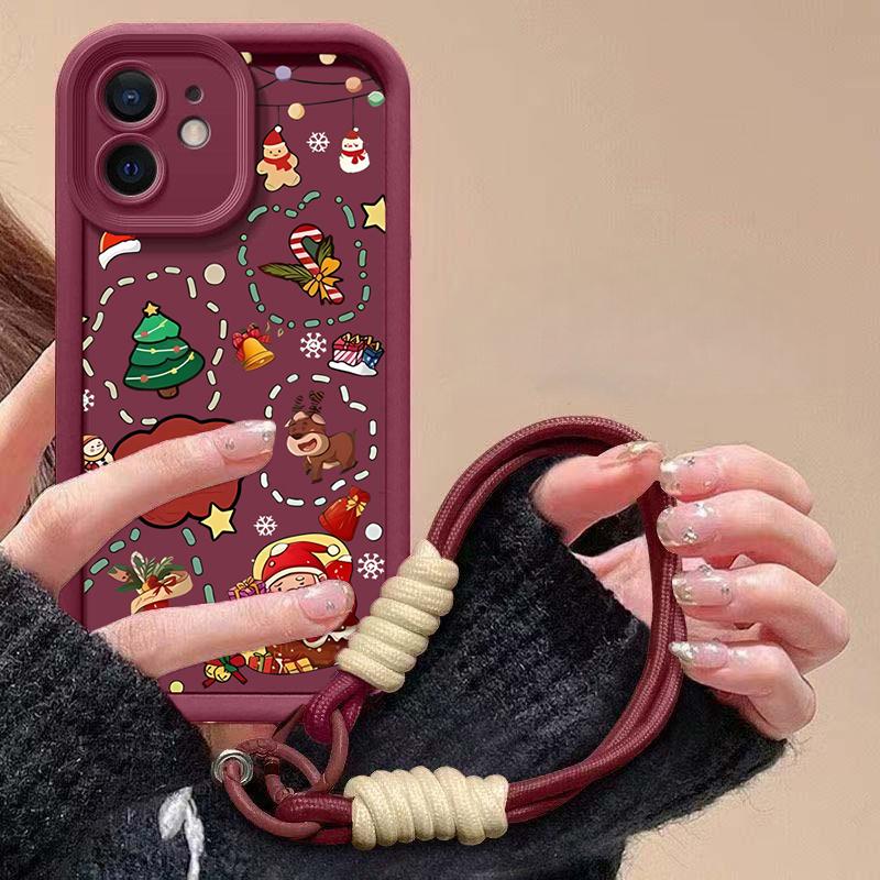 Cute Christmas Red Chain Phone Case For Huawei P20 P30 P40 P50 Pro Mate 20 30 40 50 Pro Lite Nova 5i 5T 11 Play 60 Plus Cover