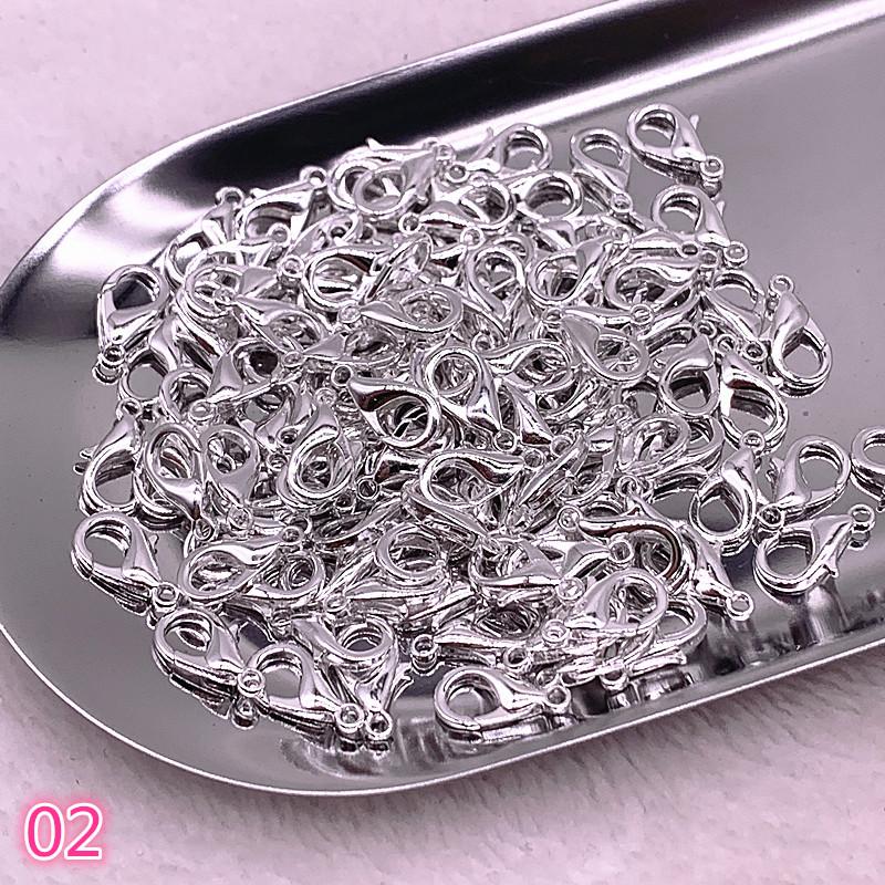 20 Stück 10/12/14mm Schmuckherstellung Lose Karabinerverschluss Klaue für Schmuckherstellung DIY Halskette Armband Zubehör