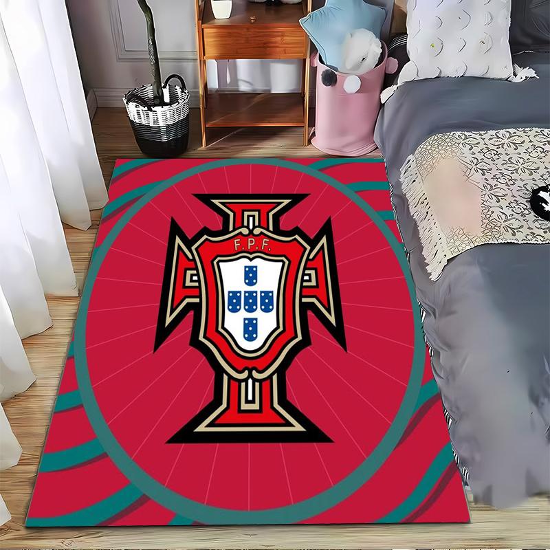 Portugal FPF Logo Red carpet Non-slip rug suitable for living room and bedroom sofas